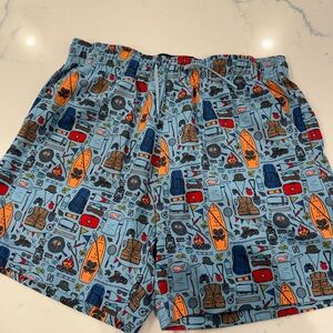 Vineyard Vines Pull-on Performance Shorts Blue and Orange Adventure Print